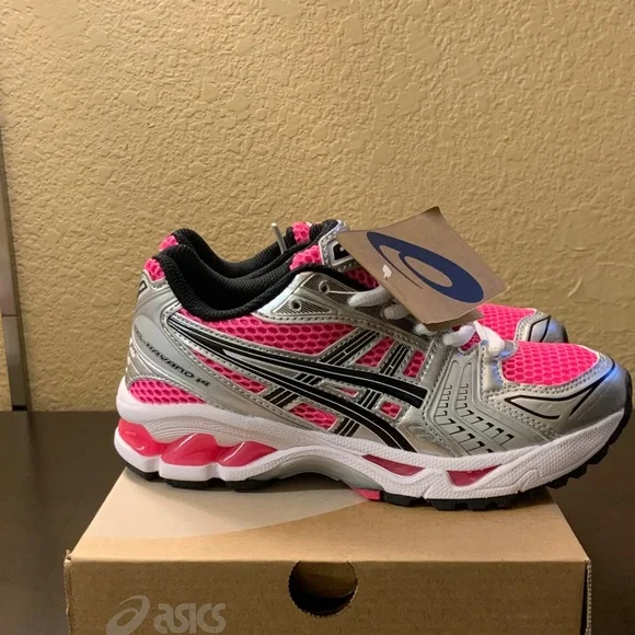 Asics Pink and White Athletic Shoes with Gel Cushioning - Picture 2 of 3